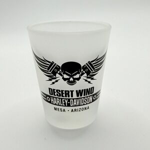 Harley-Davidson Desert Wind Mesa Arizona Frosted Skull Shot Glass Collectible